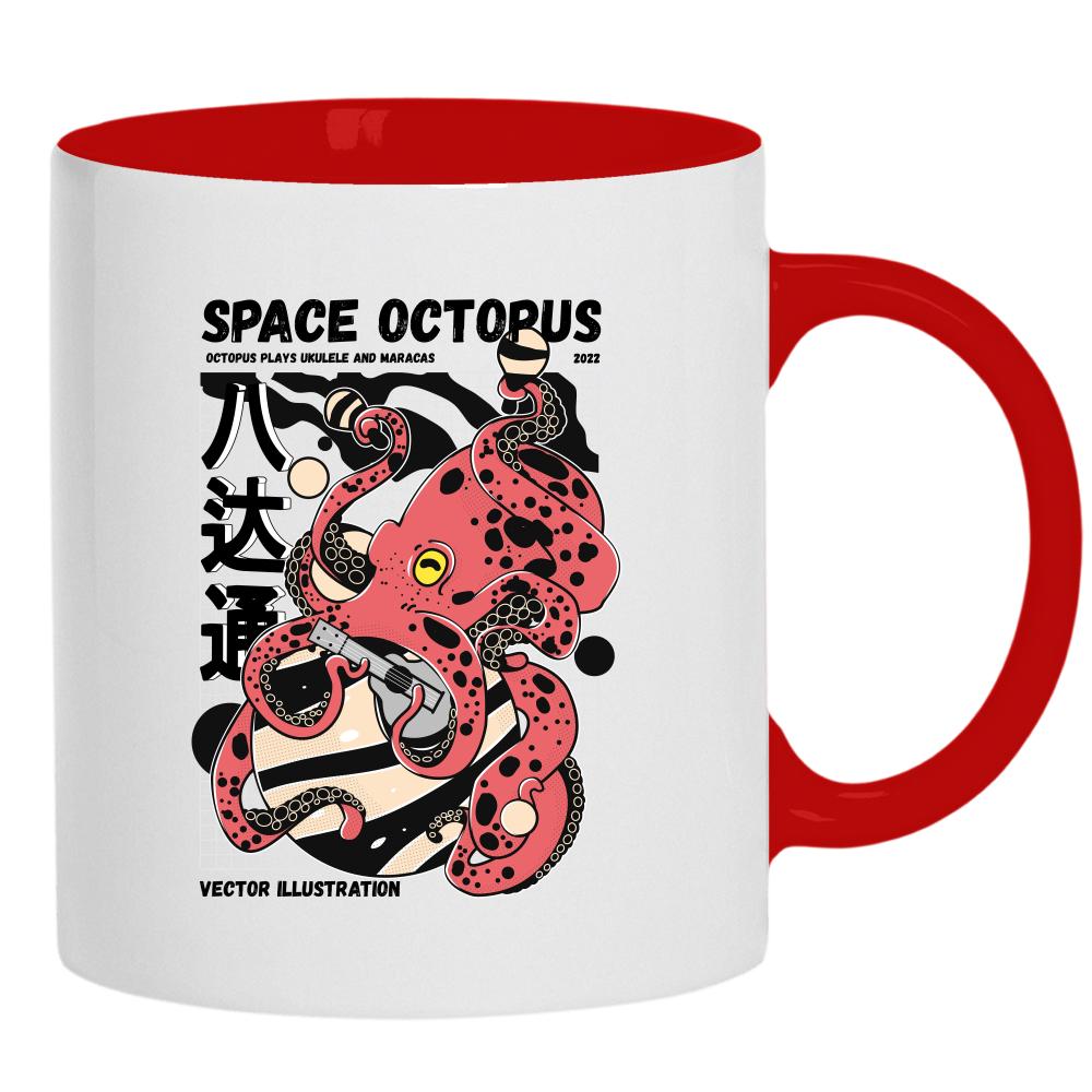 Space Octopus 2 kubek ucho kolor kolor limonka