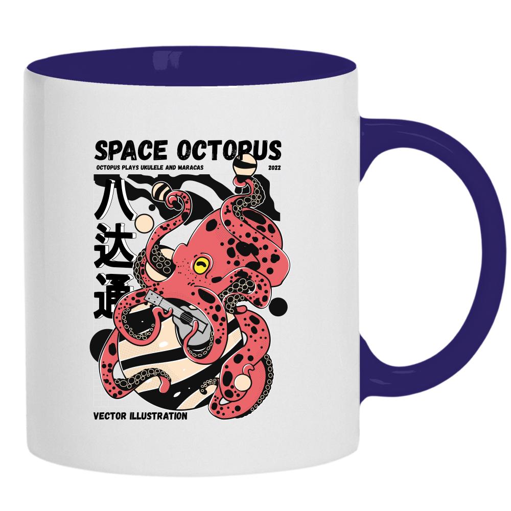 Space Octopus 2 kubek ucho kolor kolor navy