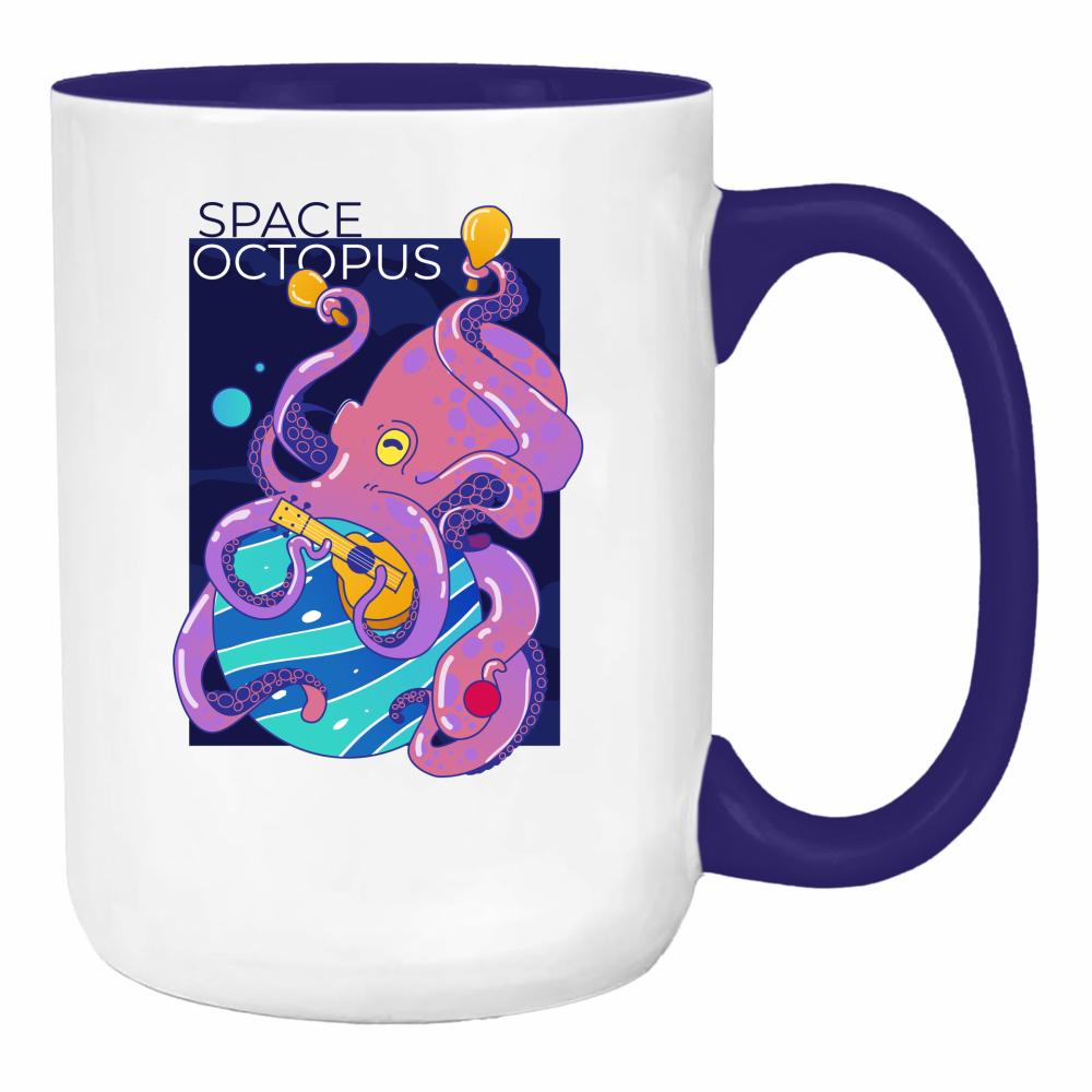 Space Octopus duży kubek ucho kolor kolor navy