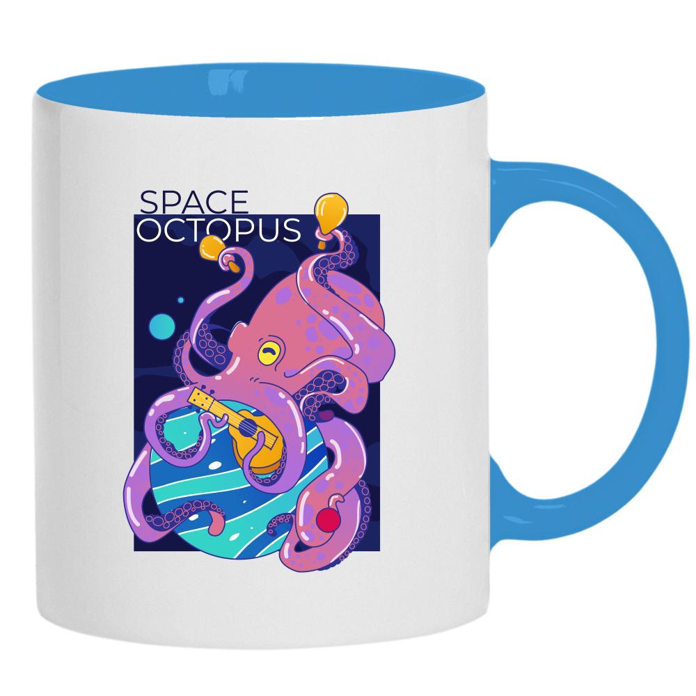 Space Octopus kubek ucho kolor kolor jasnoniebieski