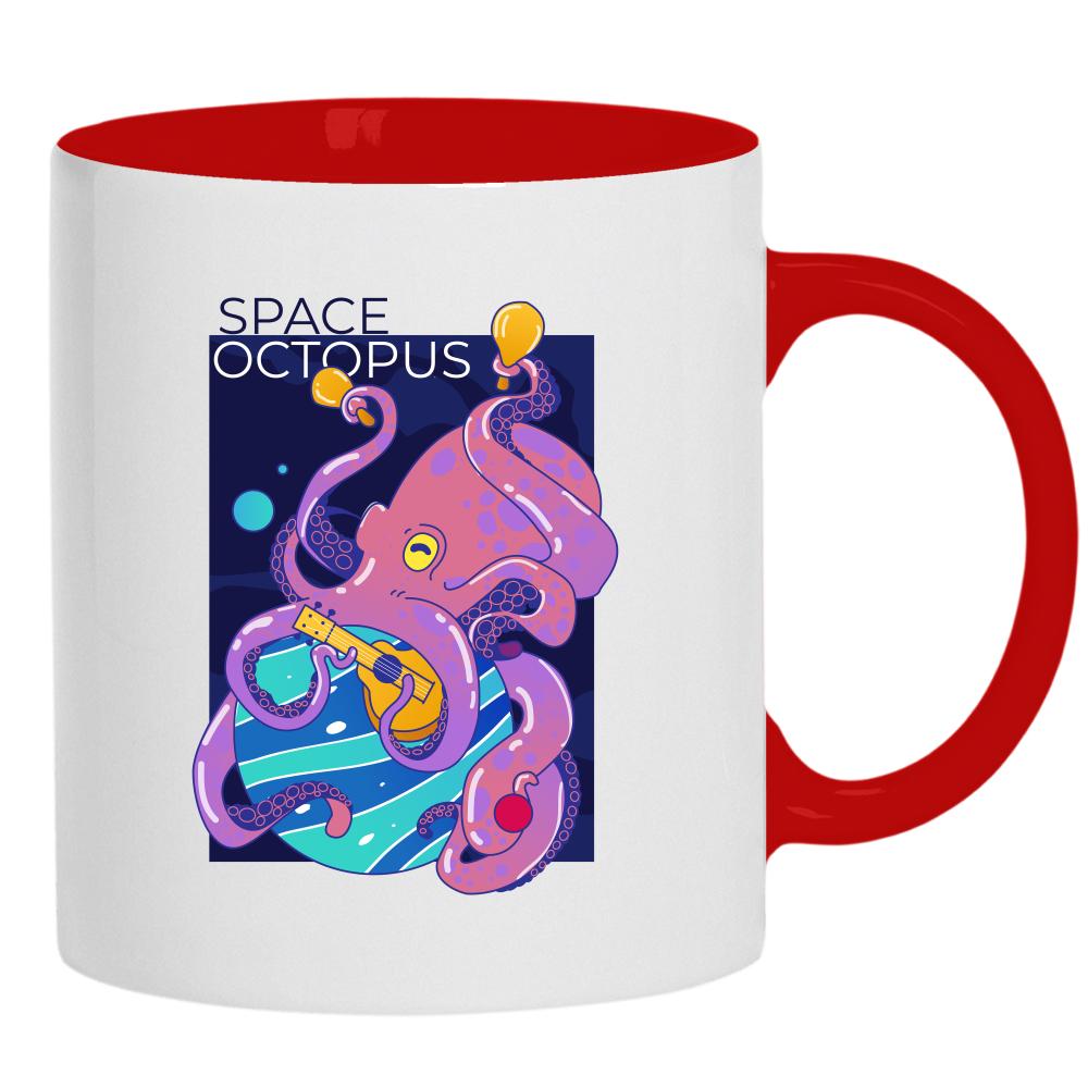 Space Octopus kubek ucho kolor kolor limonka