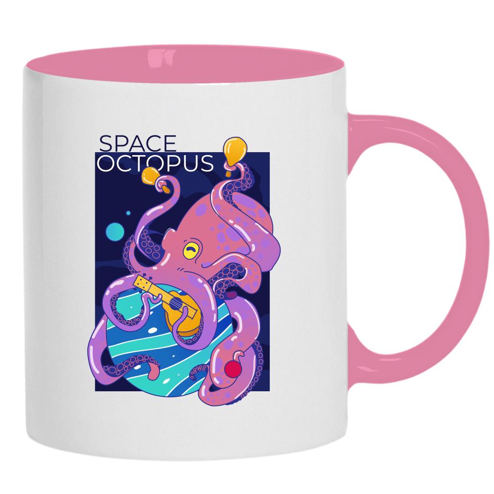 Space Octopus kubek ucho kolor kolor różowy