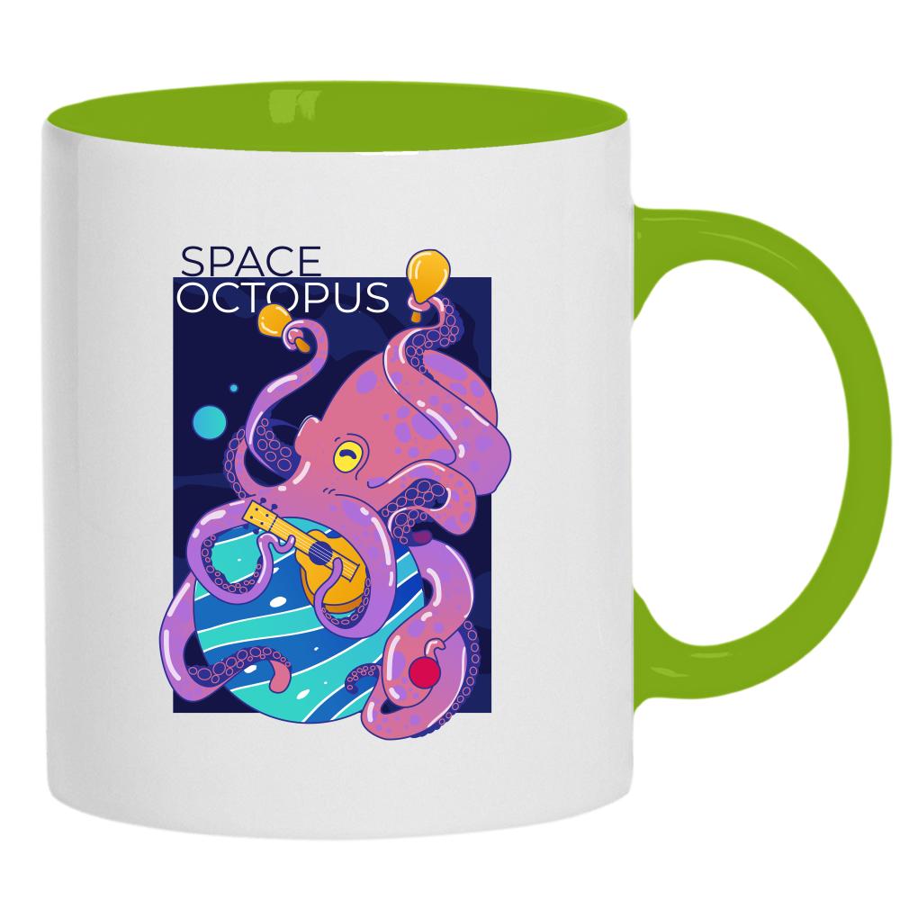Space Octopus kubek ucho kolor kolor zielony