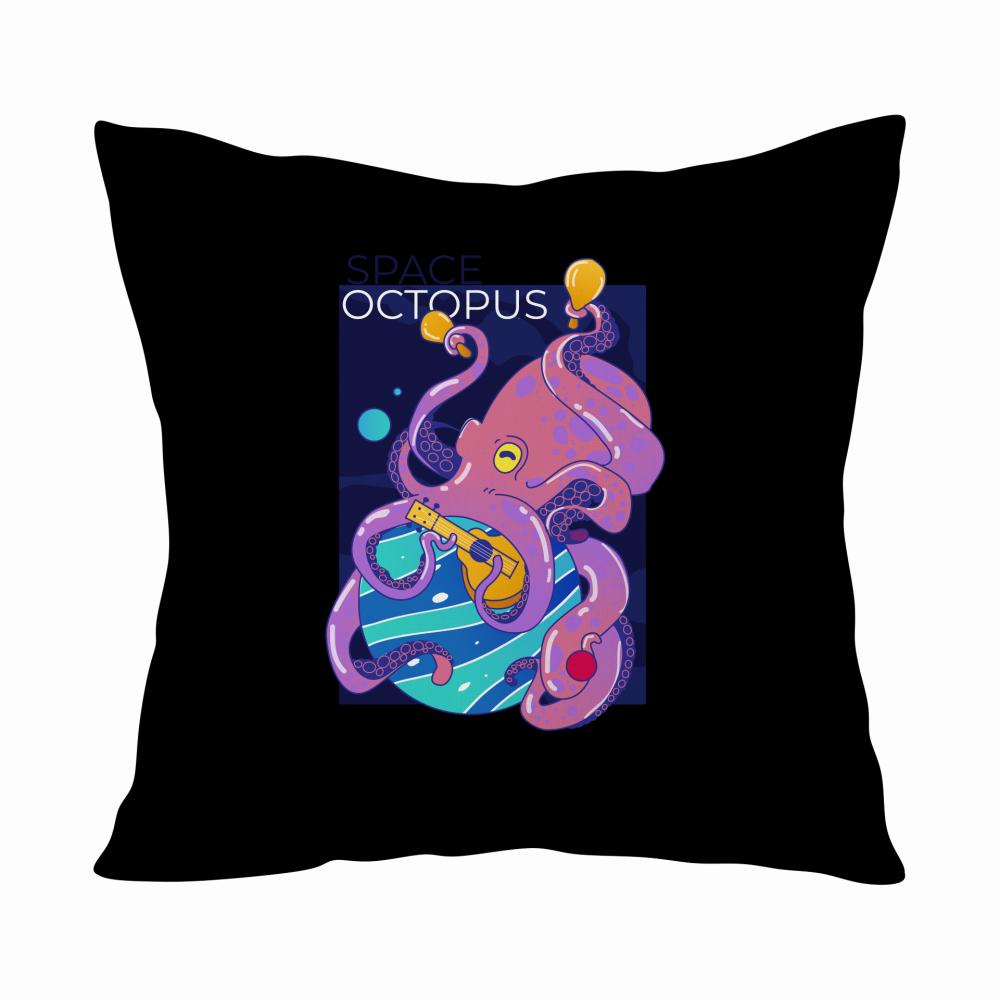 Space Octopus poduszka kolor czarnyy