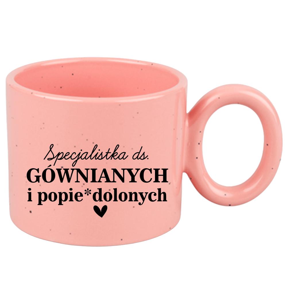 Specjalistka ds. gównianych i popie*dolonych kubek ravenna różowy