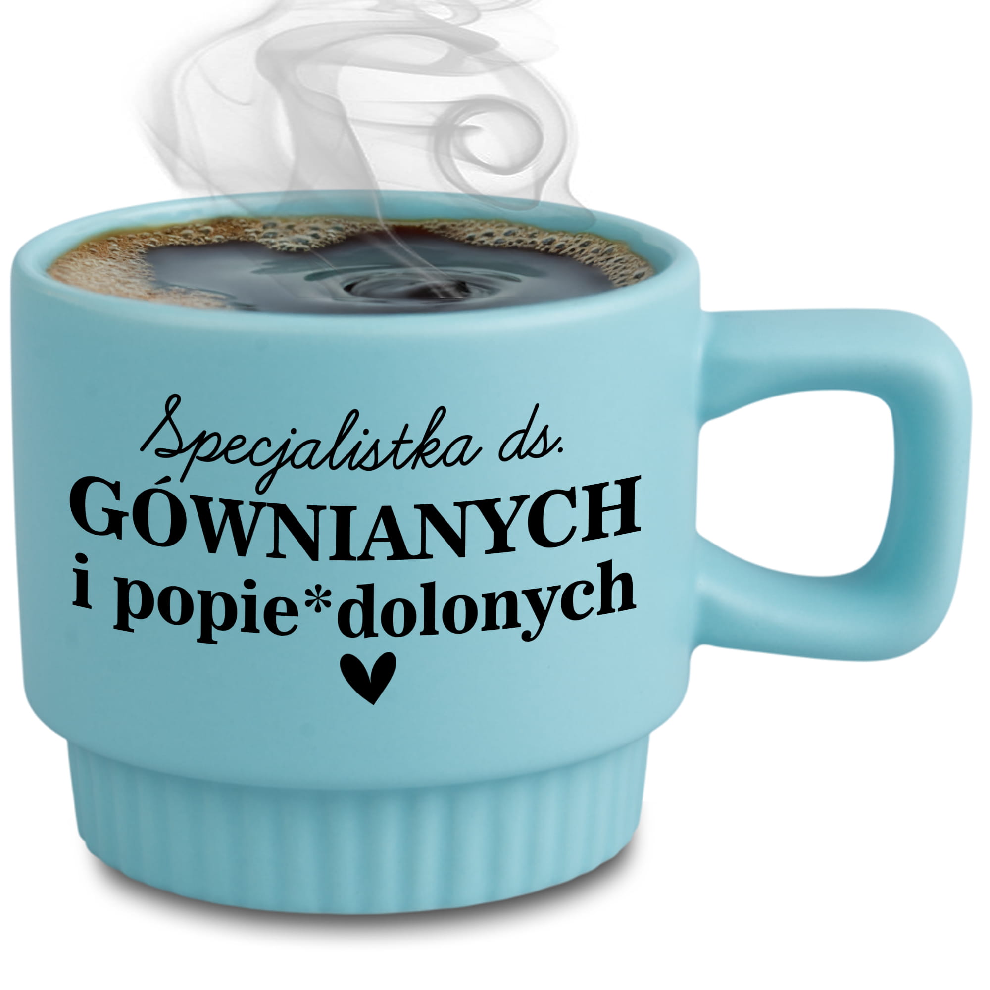 Specjalistka ds. gównianych i popie*dolonych kubek ryflowany niebieski
