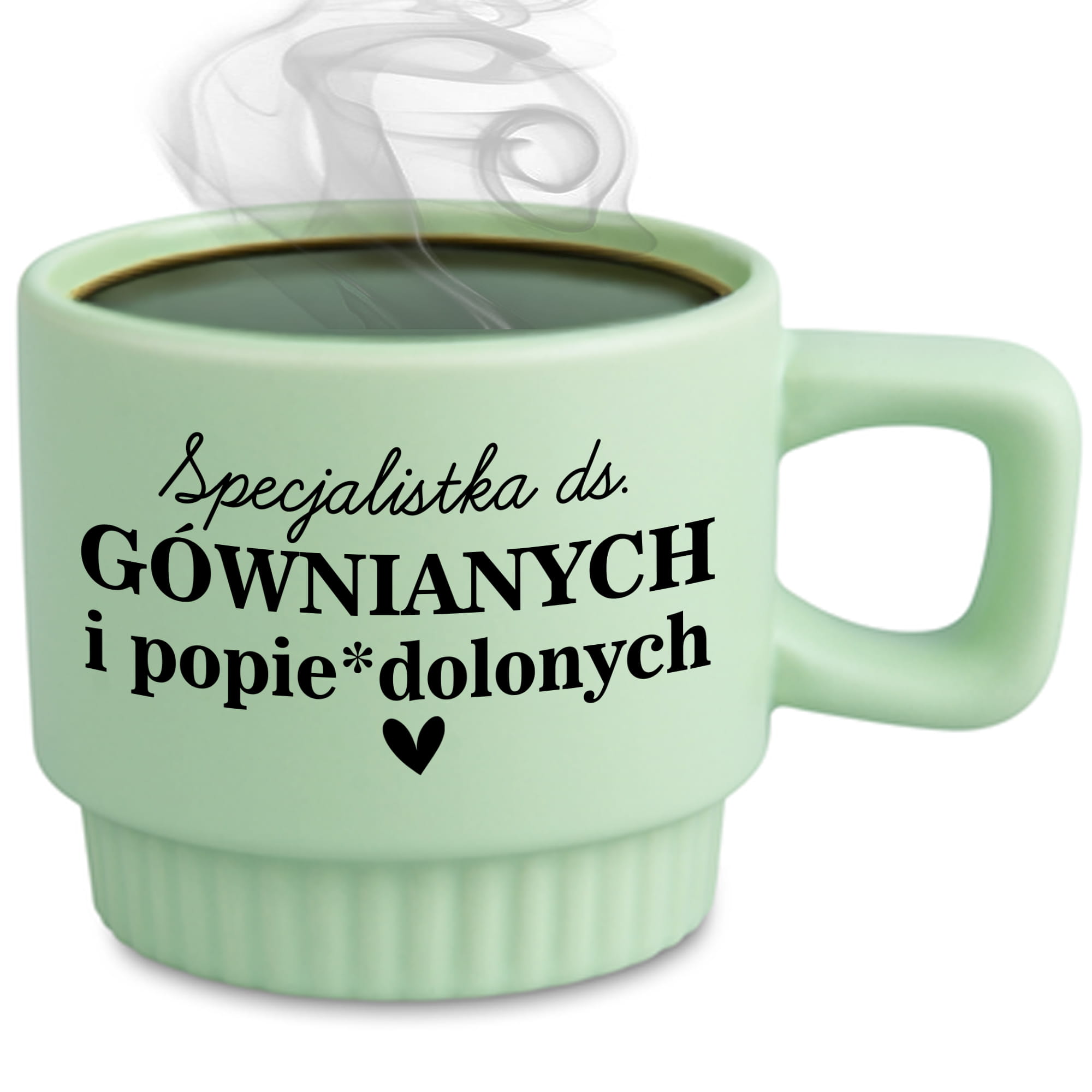 Specjalistka ds. gównianych i popie*dolonych kubek ryflowany zielony