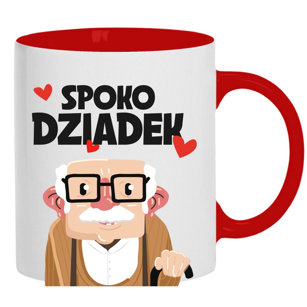 Spoko Dziadek kubek ucho kolor kolor czerwony