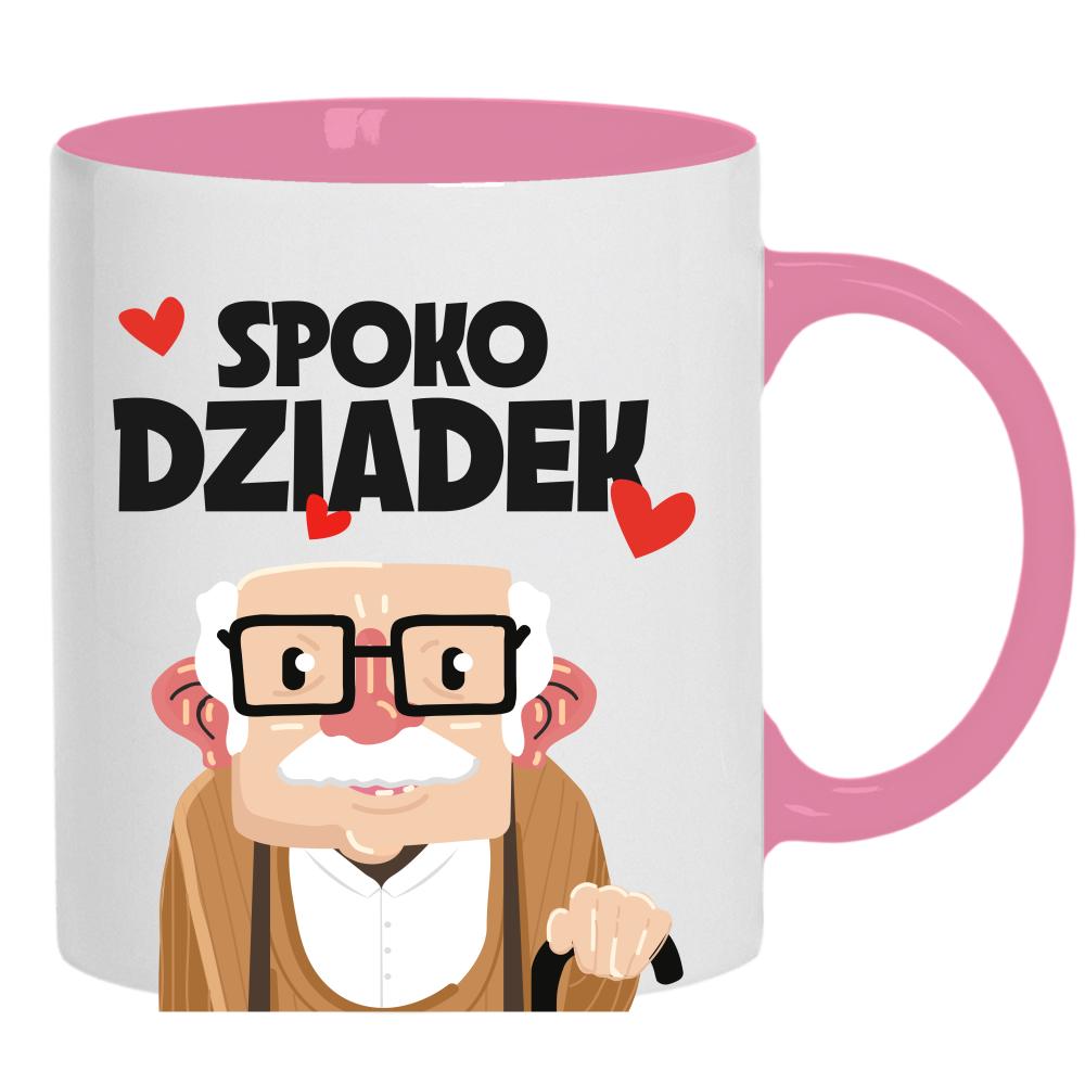 Spoko Dziadek kubek ucho kolor kolor różowy