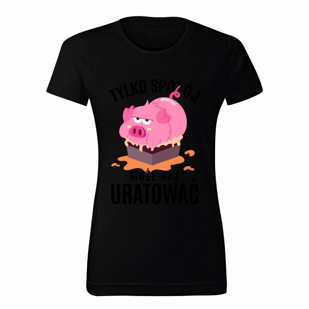 Spokój może nas uratować koszulka damska kolor różowy