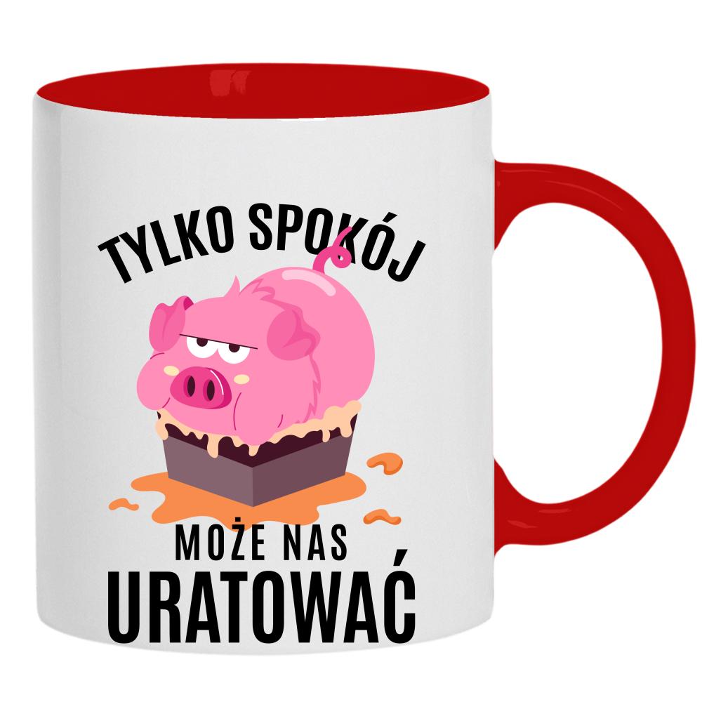 Spokój może nas uratować kubek ucho kolor kolor vanilla milkshake