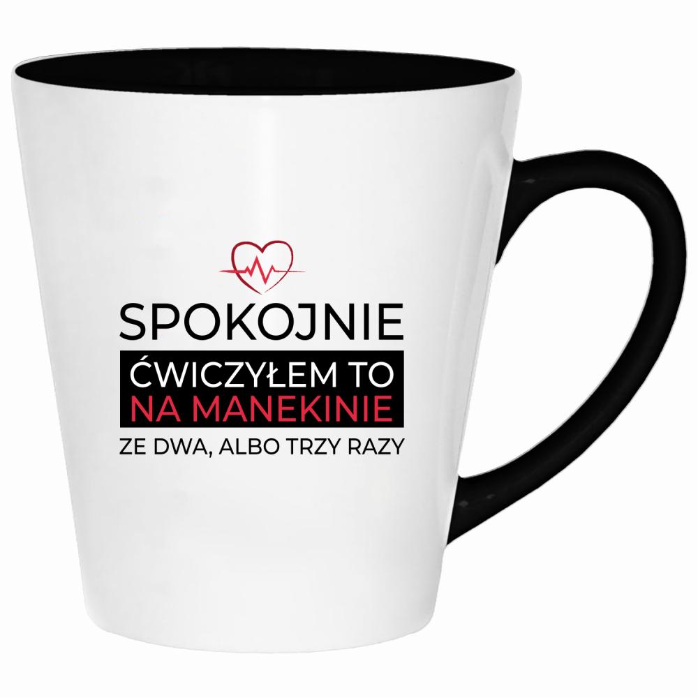 Spokojnie, ćwiczyłem to na manekinie. kubek latte kolor czerwony