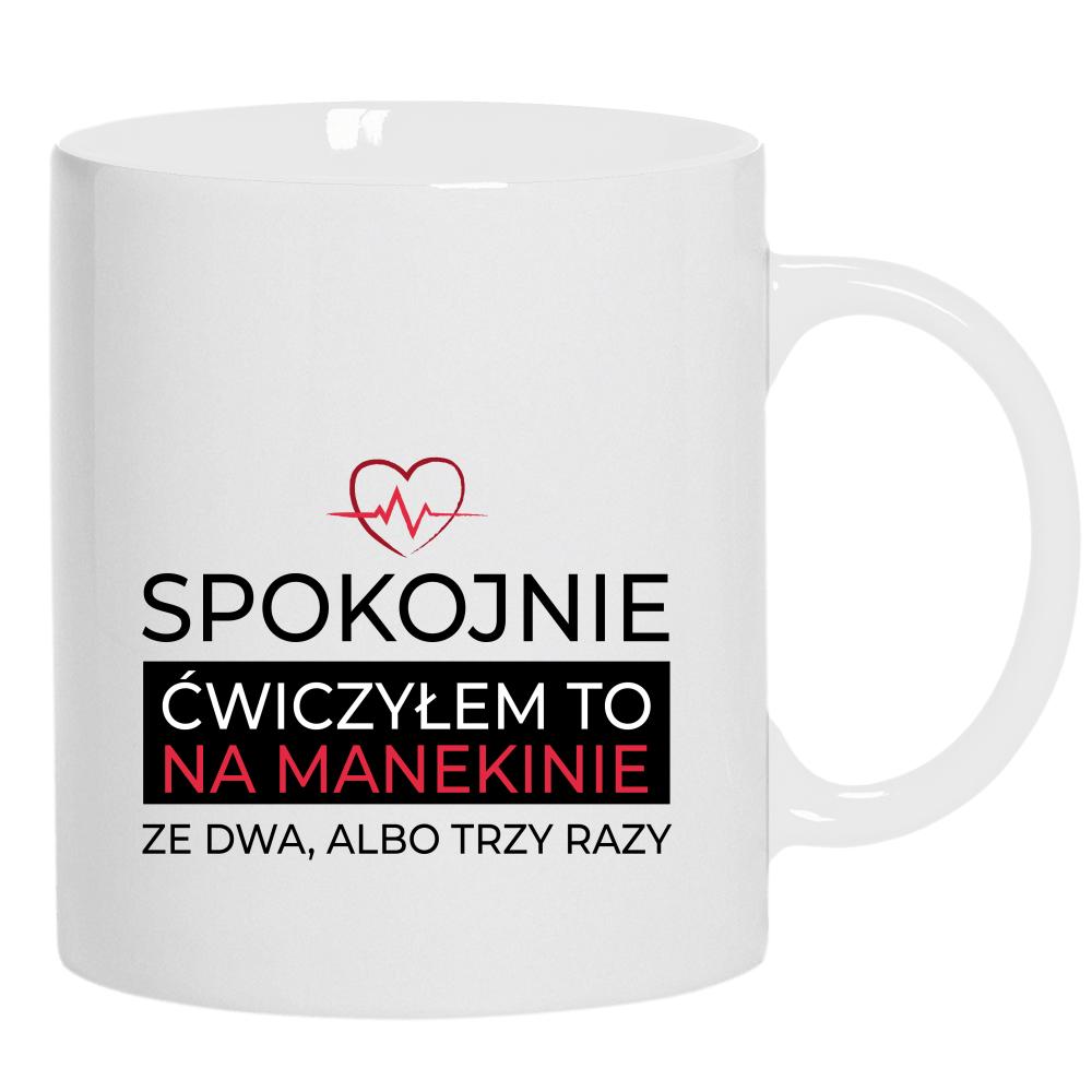 Spokojnie, ćwiczyłem to na manekinie. kubek ucho kolor kolor biały