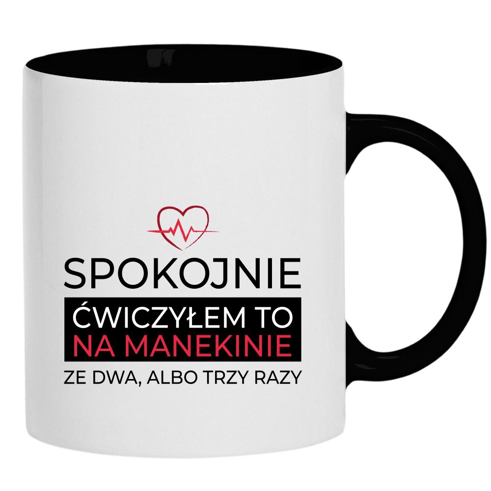 Spokojnie, ćwiczyłem to na manekinie. kubek ucho kolor kolor czarnyy