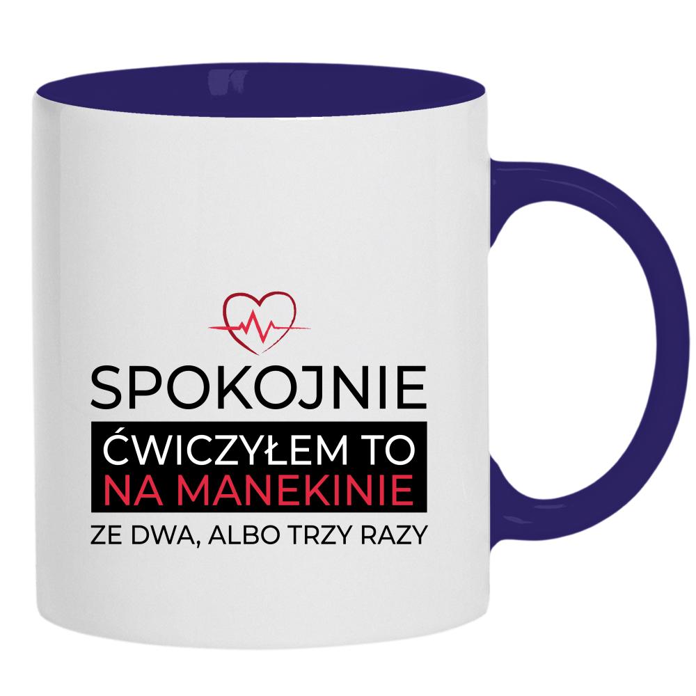Spokojnie, ćwiczyłem to na manekinie. kubek ucho kolor kolor navy