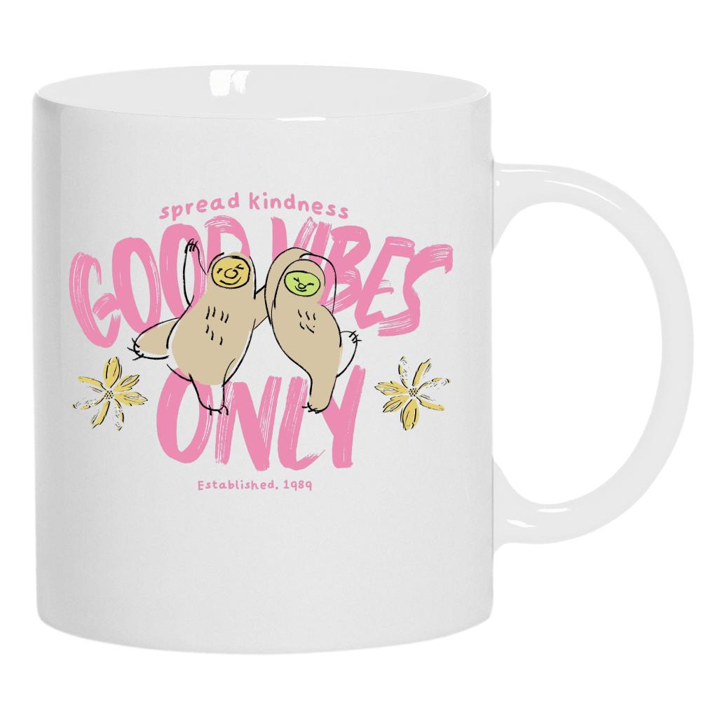 Spread Kindness, Good Vibes Only kubek ucho kolor kolor biały