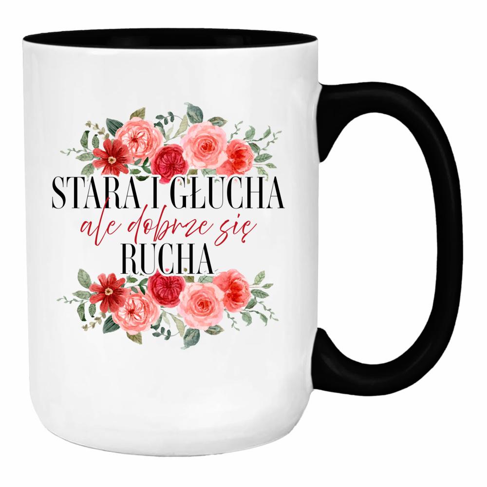 Stara i głucha, ale dobrze się rucha duży kubek ucho kolor kolor czerwony latte