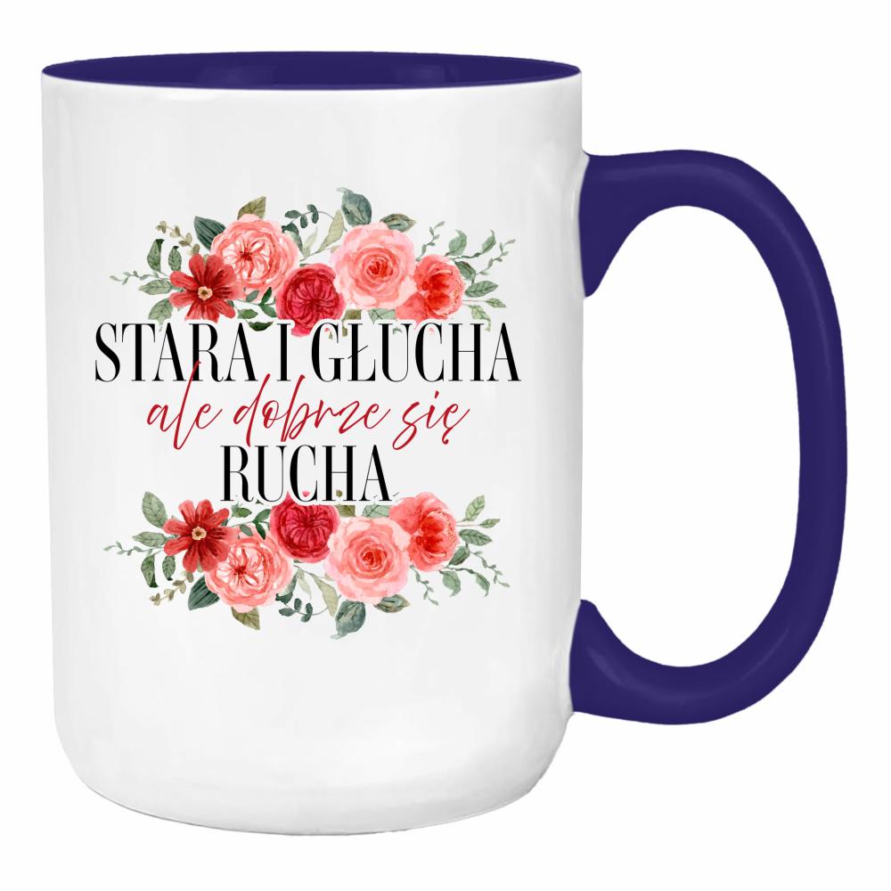 Stara i głucha, ale dobrze się rucha duży kubek ucho kolor kolor navy