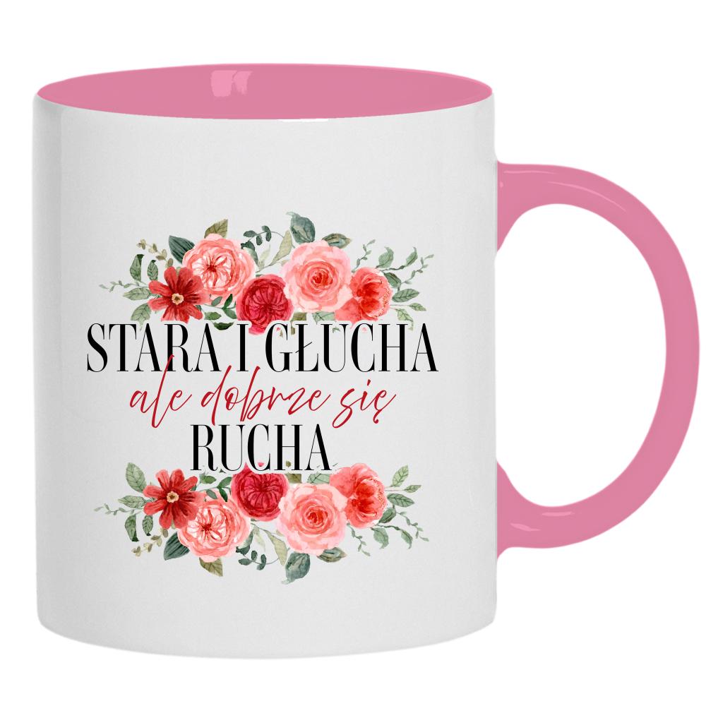 Stara i głucha, ale dobrze się rucha kubek ucho kolor kolor różowy