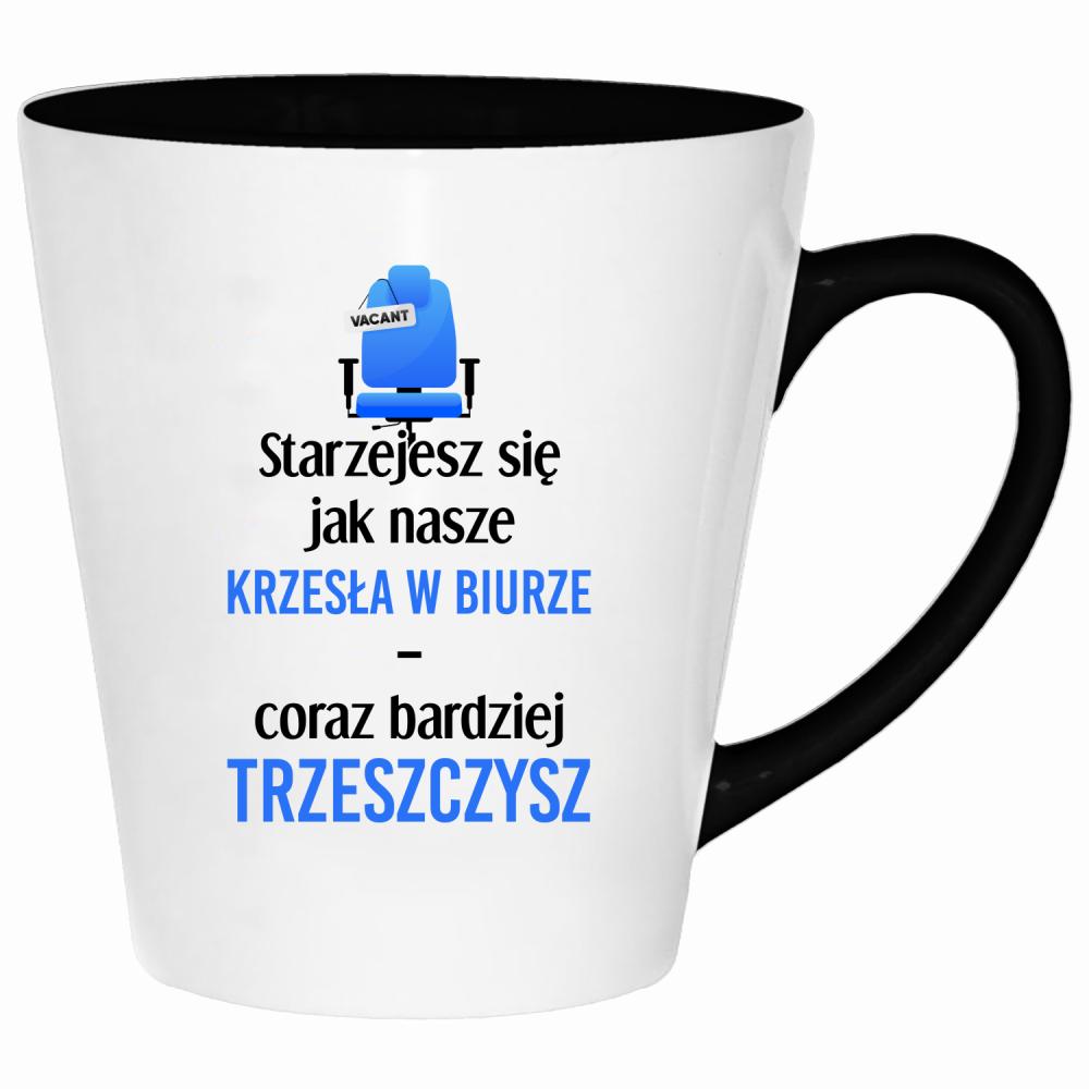 Starzejesz się jak nasze krzesła w biurze kubek latte kolor żółty