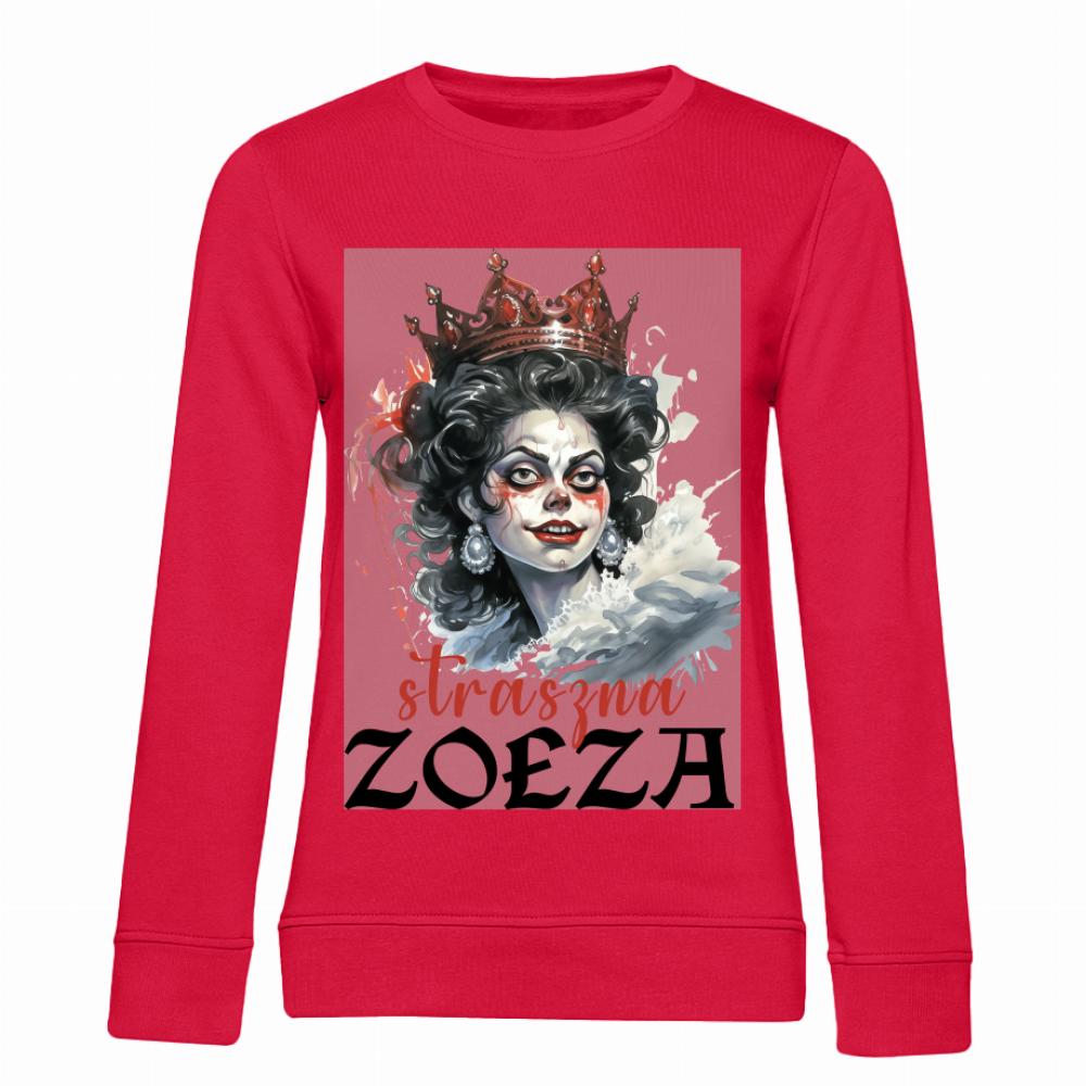 Straszna Zołza bluza damska bez kaptura kolor czerwony