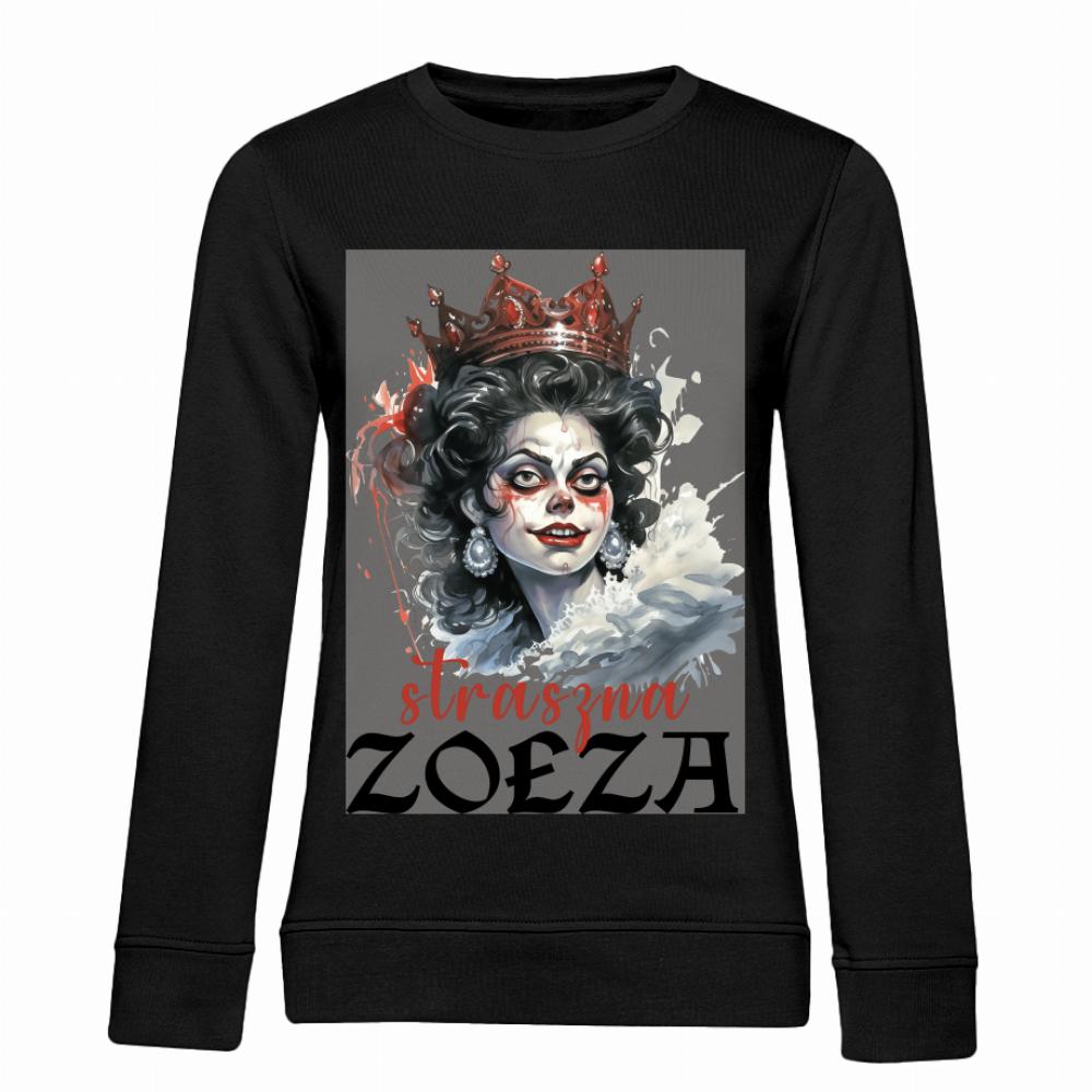 Straszna Zołza bluza damska bez kaptura kolor zielony