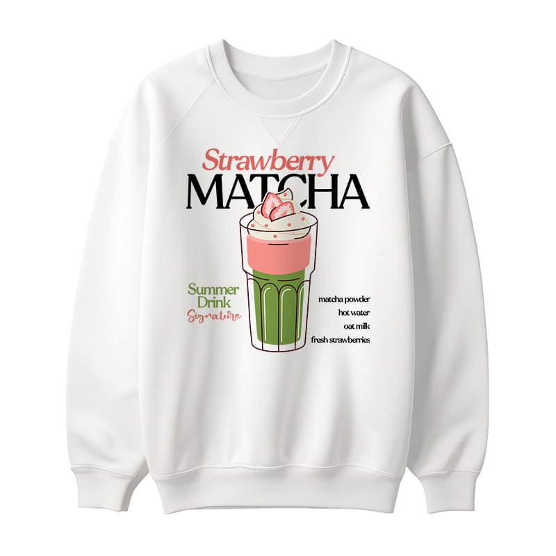 STRAWBERRY MATCHA bluza damska bez kaptura