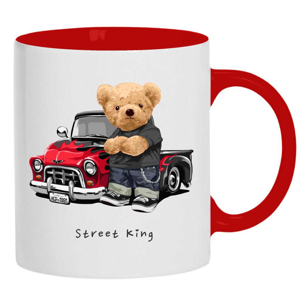 Street King kubek ucho kolor kolor czerwony latte