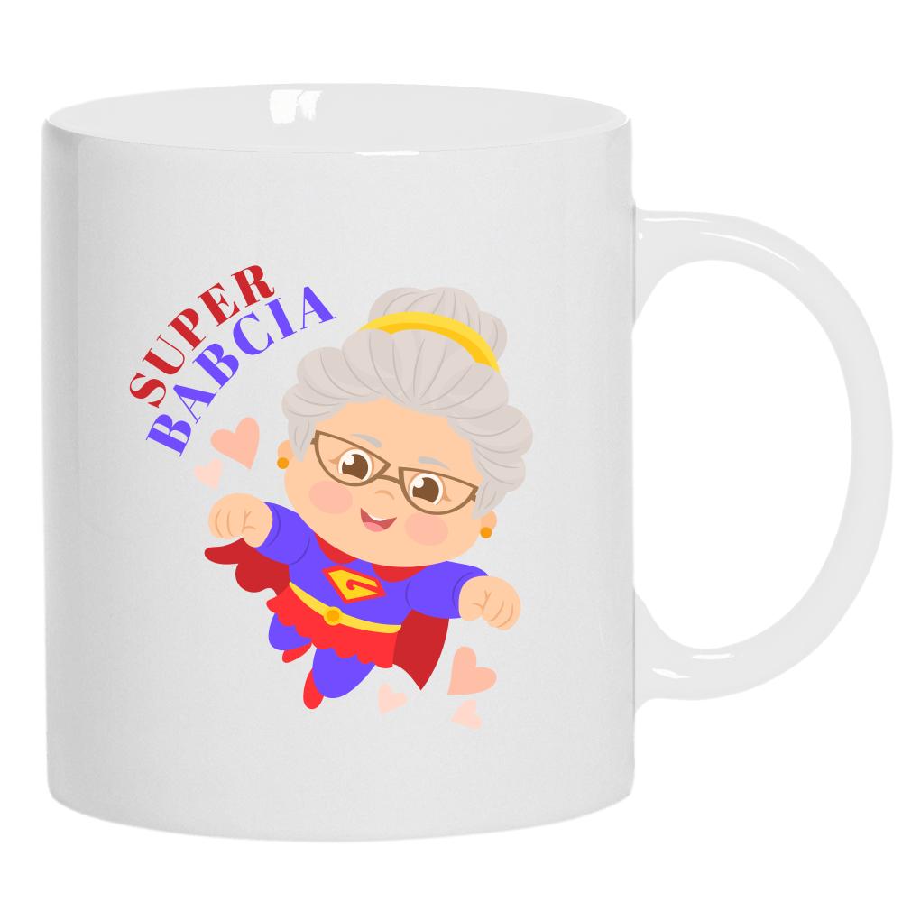Super Babcia kubek ucho kolor kolor biały