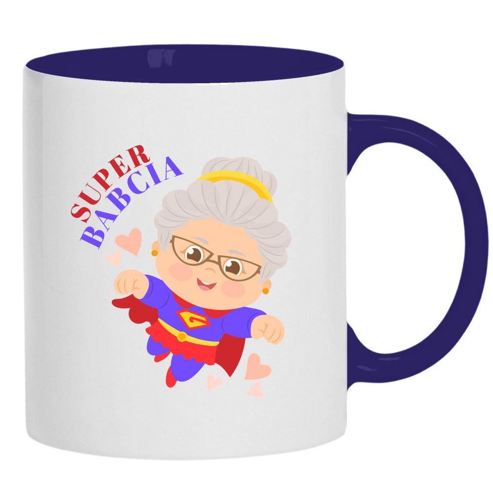 Super Babcia kubek ucho kolor kolor navy