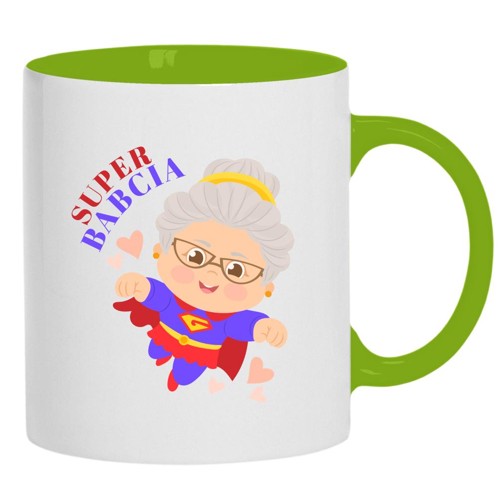 Super Babcia kubek ucho kolor kolor zielony
