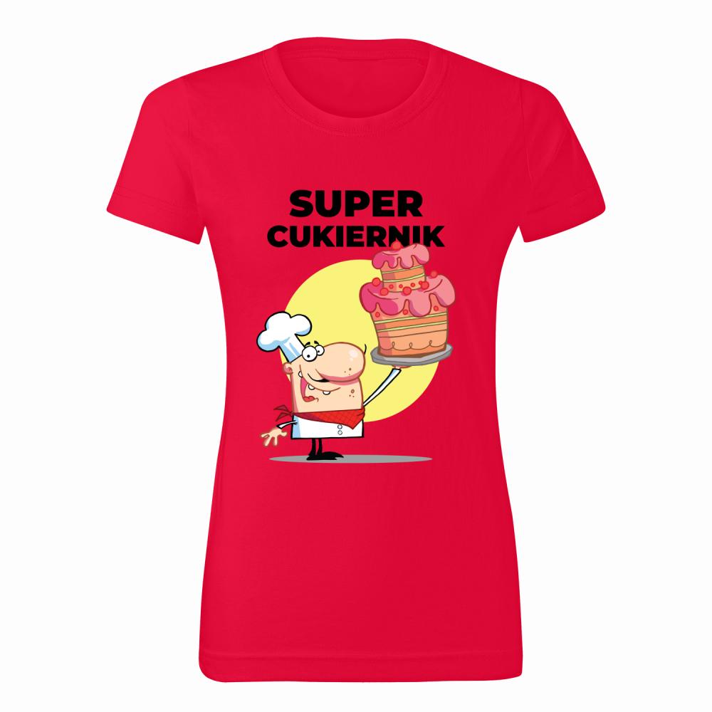Super Cukiernik koszulka damska kolor czerwony