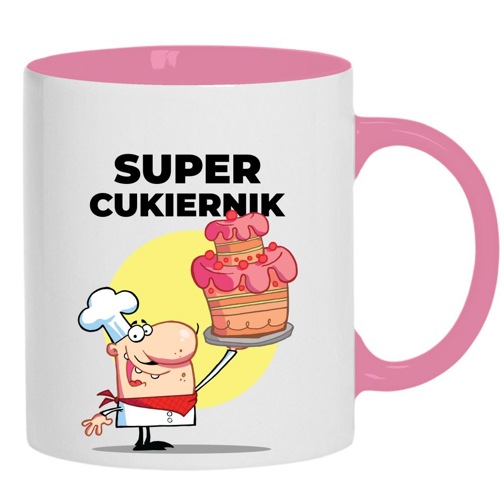 Super Cukiernik kubek ucho kolor kolor różowy