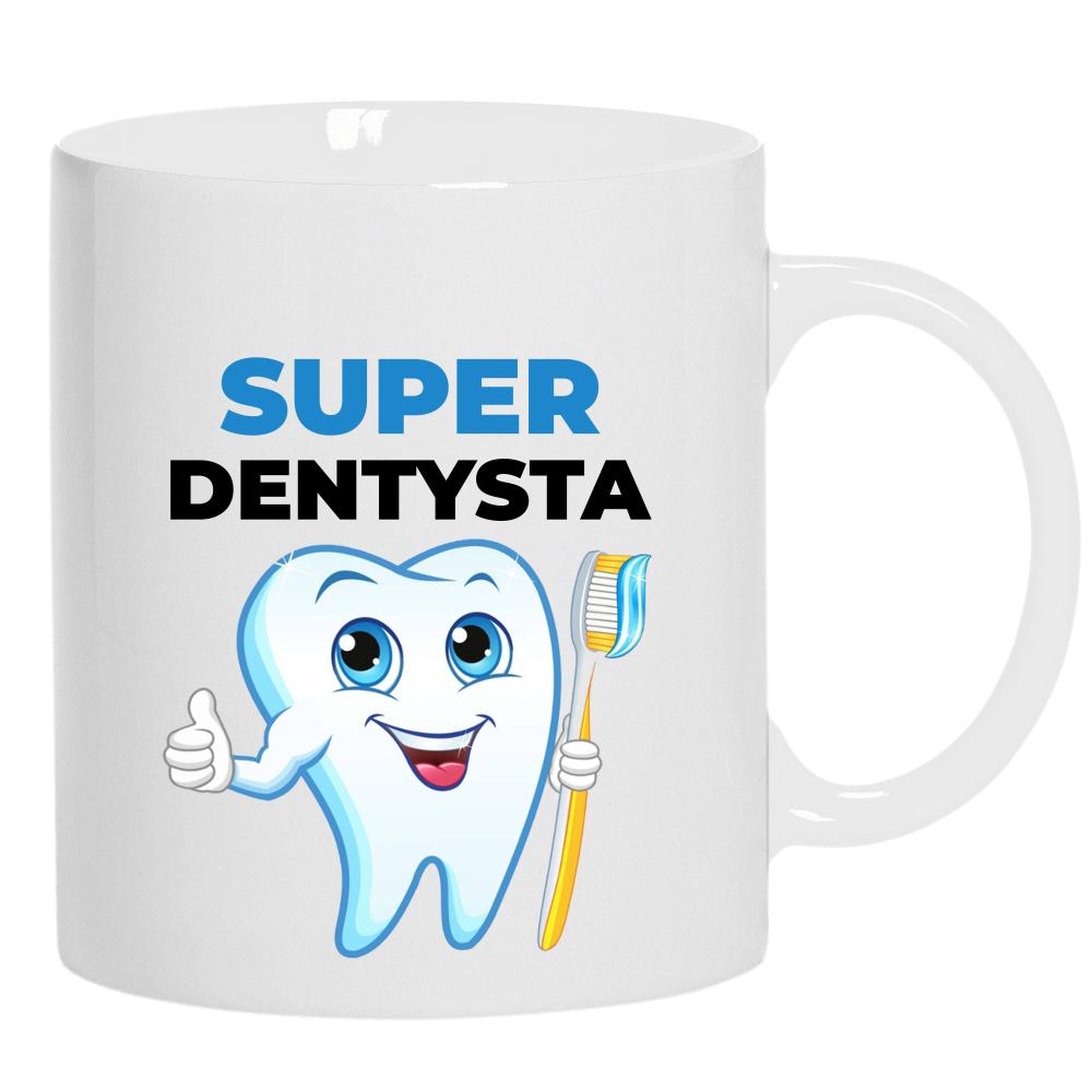 Super Dentysta kubek ucho kolor kolor biały