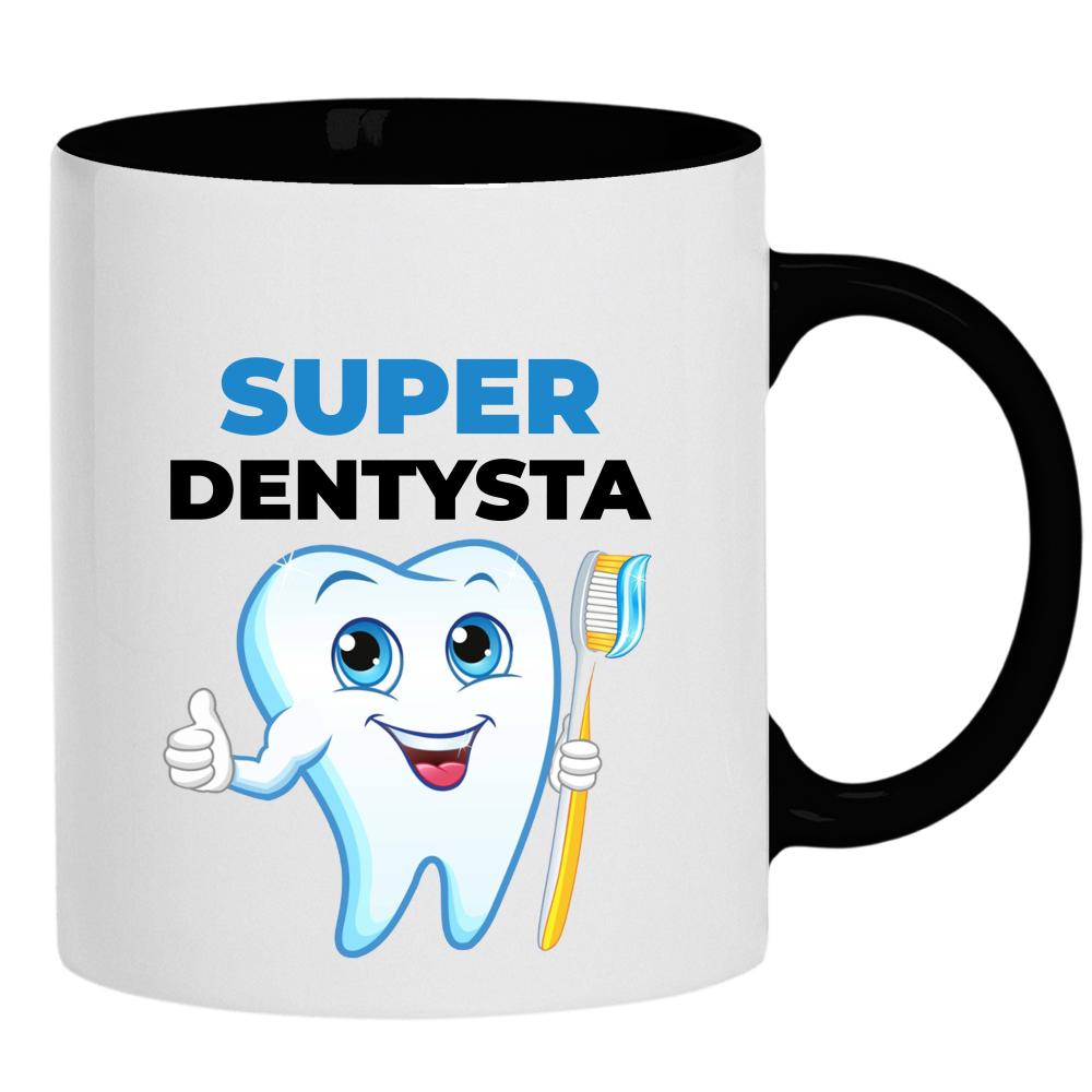Super Dentysta kubek ucho kolor kolor czarnyy