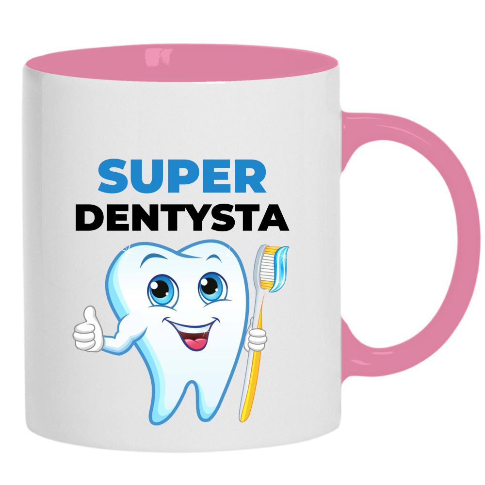 Super Dentysta kubek ucho kolor kolor różowy