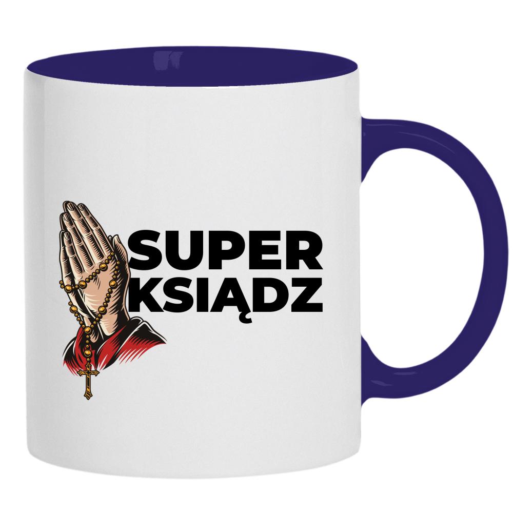 Super Ksiądz kubek ucho kolor kolor navy