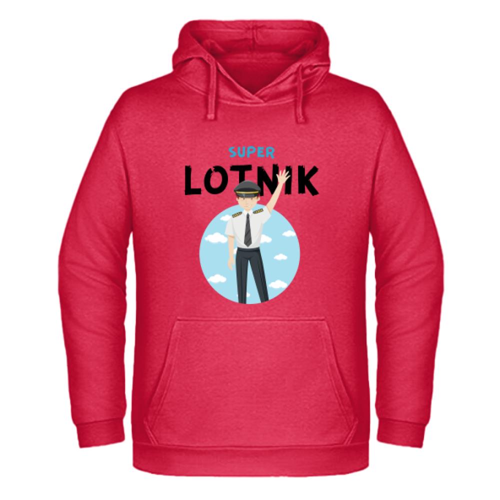 Super Lotnik bluza męska z kapturem kolor czerwony