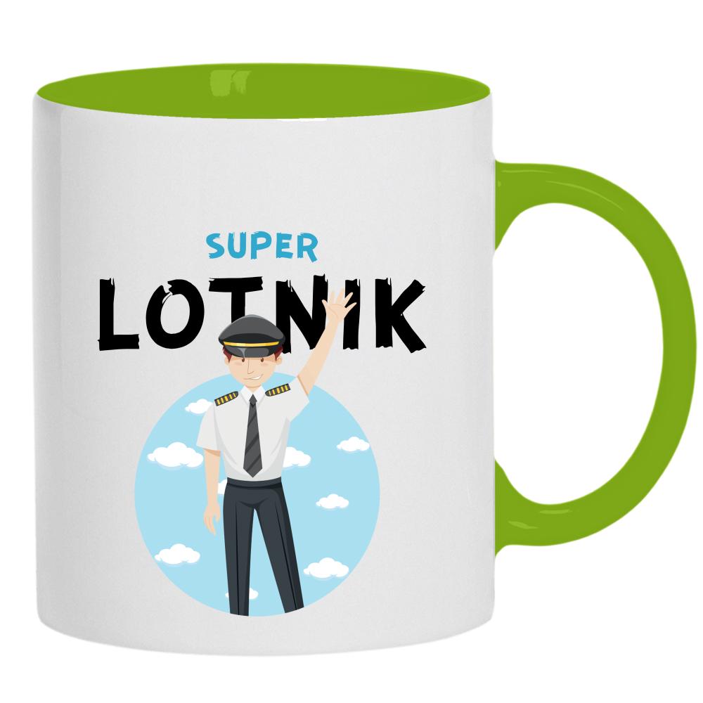 Super Lotnik kubek ucho kolor kolor zielony