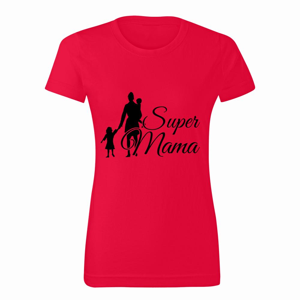 Super Mama koszulka damska kolor czerwony