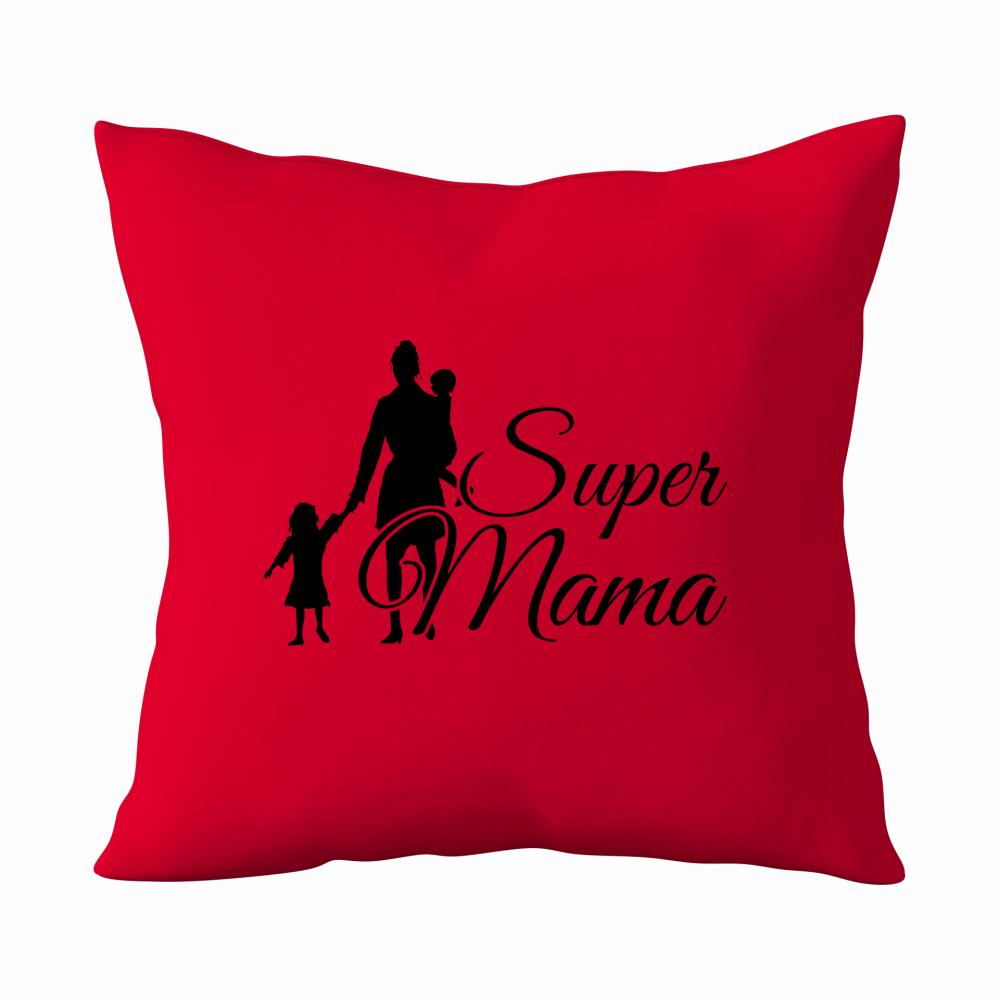 Super Mama poduszka kolor czerwony