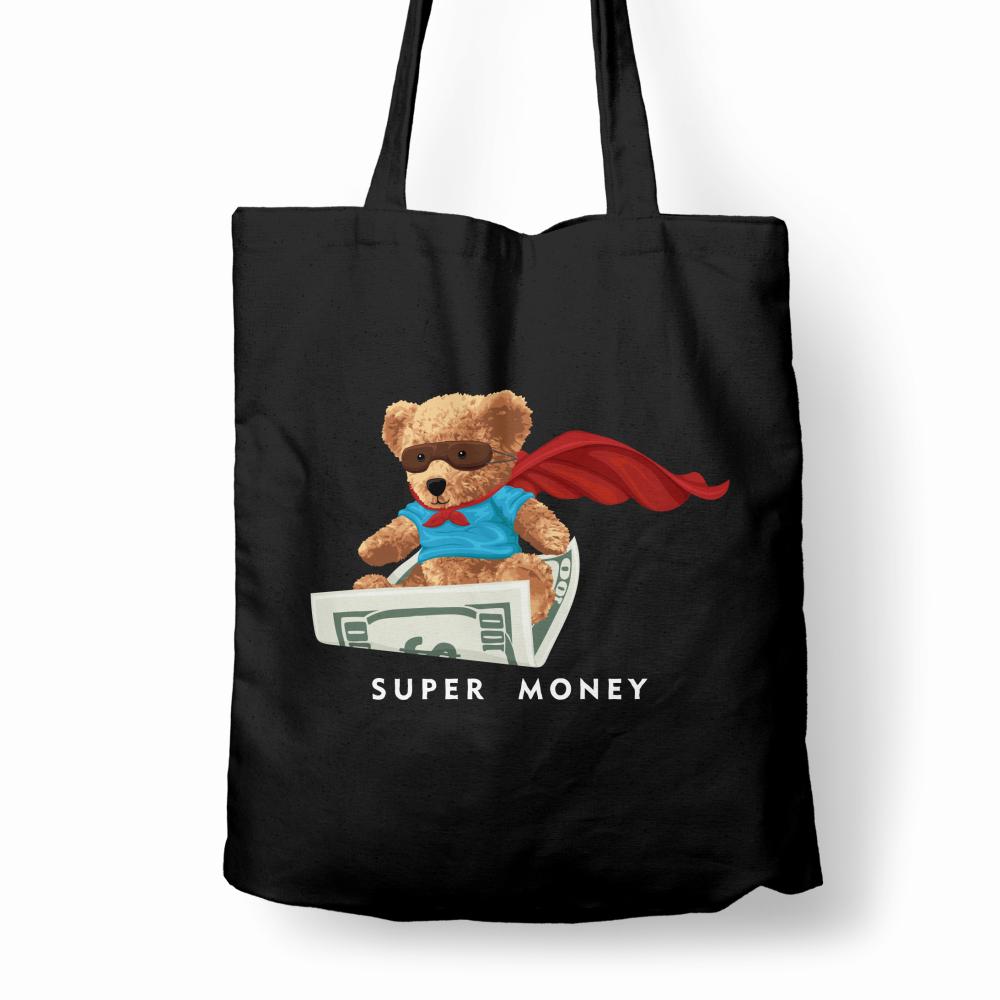 Super Money Teddy torba bawełniana