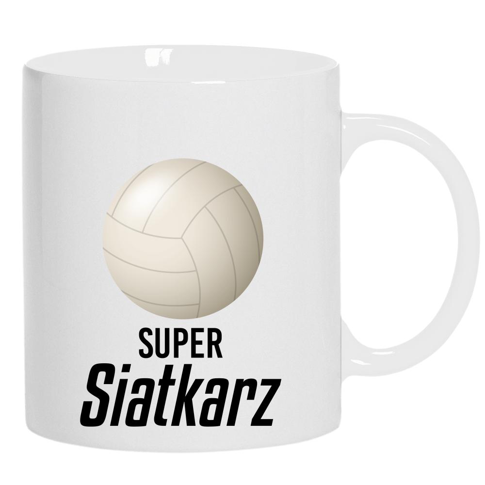 Super Siatkarz kubek ucho kolor kolor biały