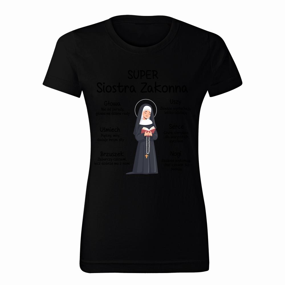 Super Siostra Zakonna koszulka damska kolor czerwony latte