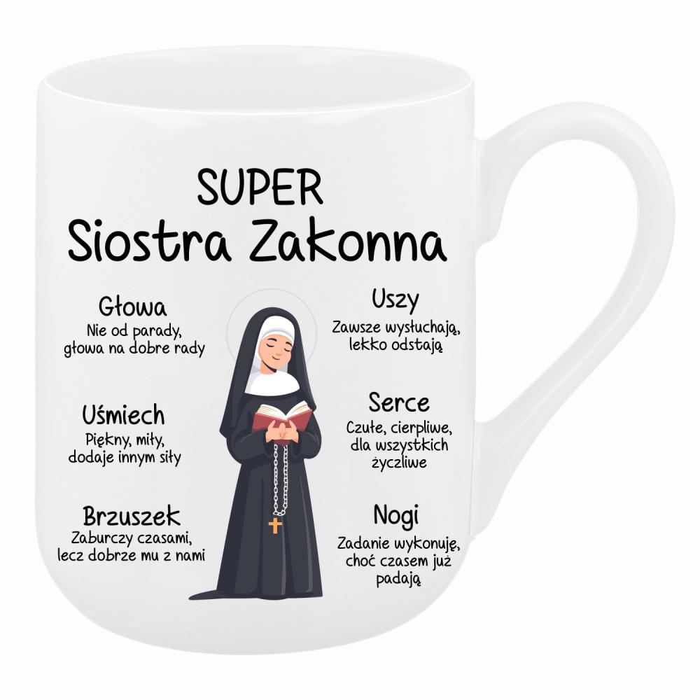 Super Siostra Zakonna kubek coffee kolor biały