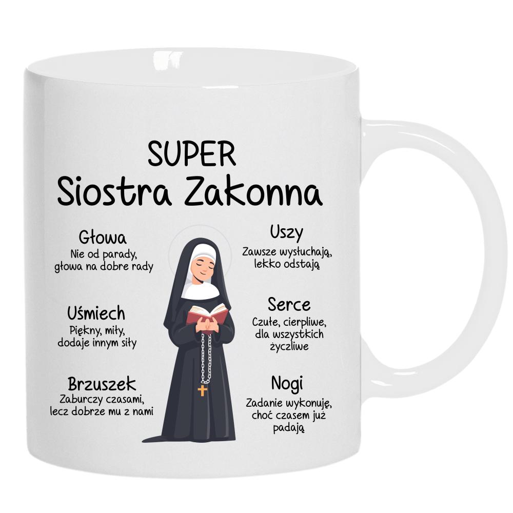 Super Siostra Zakonna kubek ucho kolor kolor biały