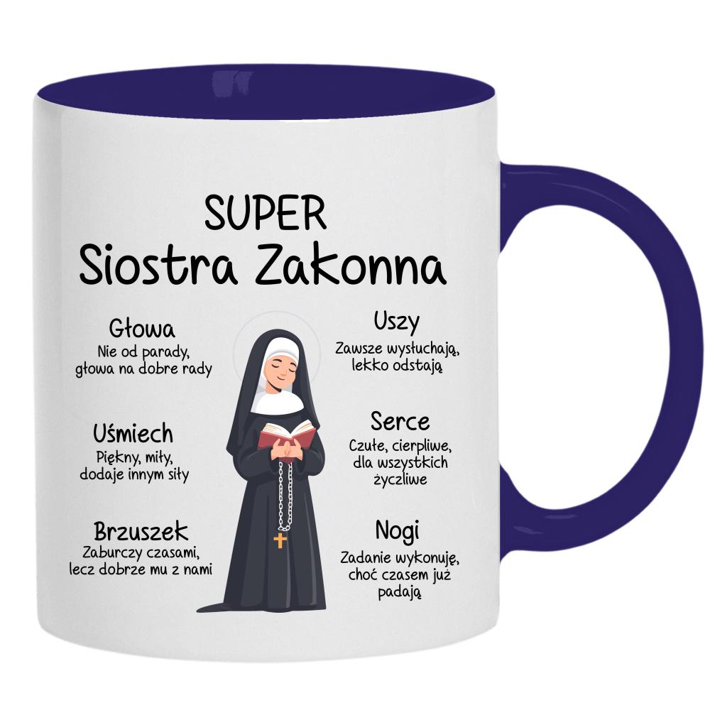 Super Siostra Zakonna kubek ucho kolor kolor navy