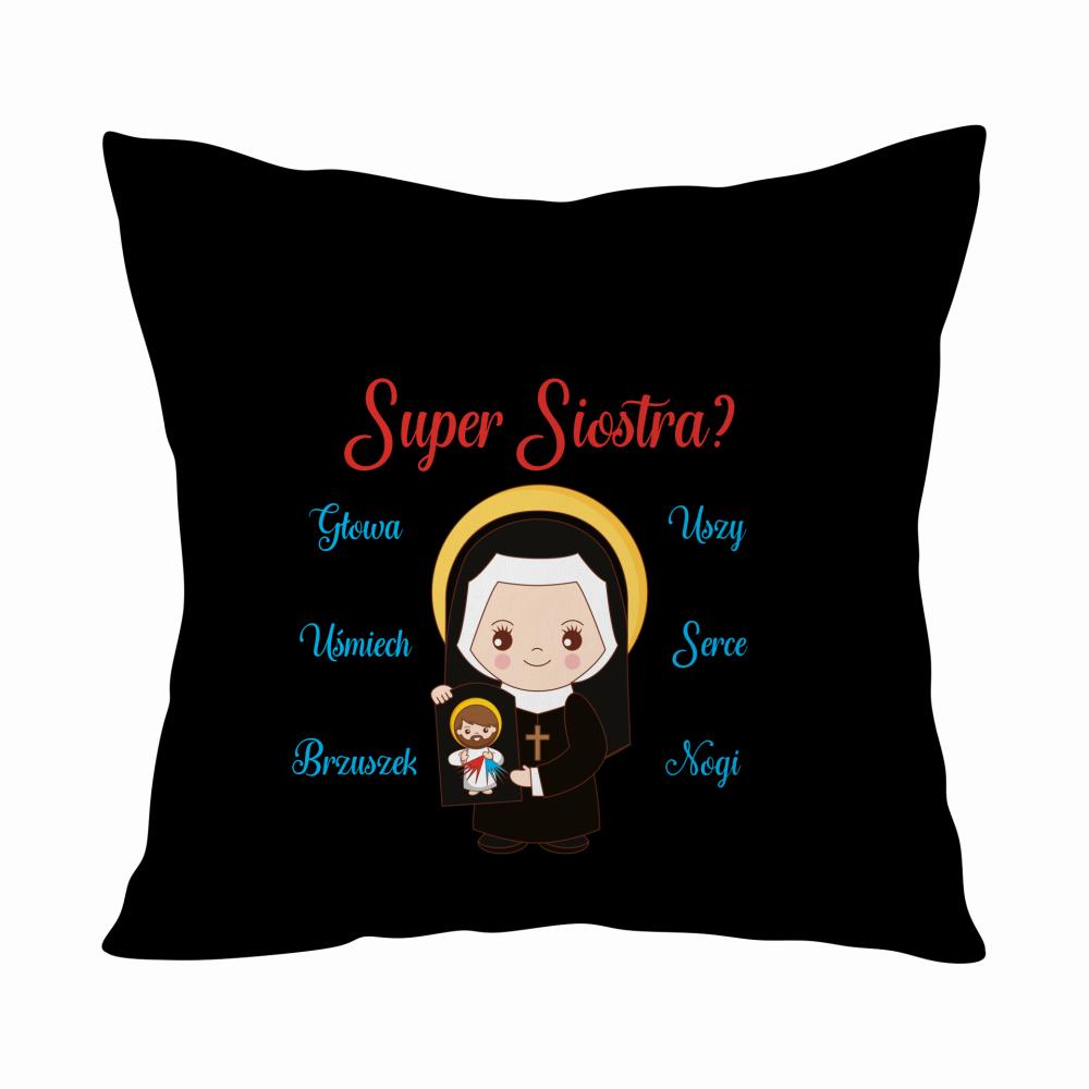 Super Siostra poduszka kolor różowy