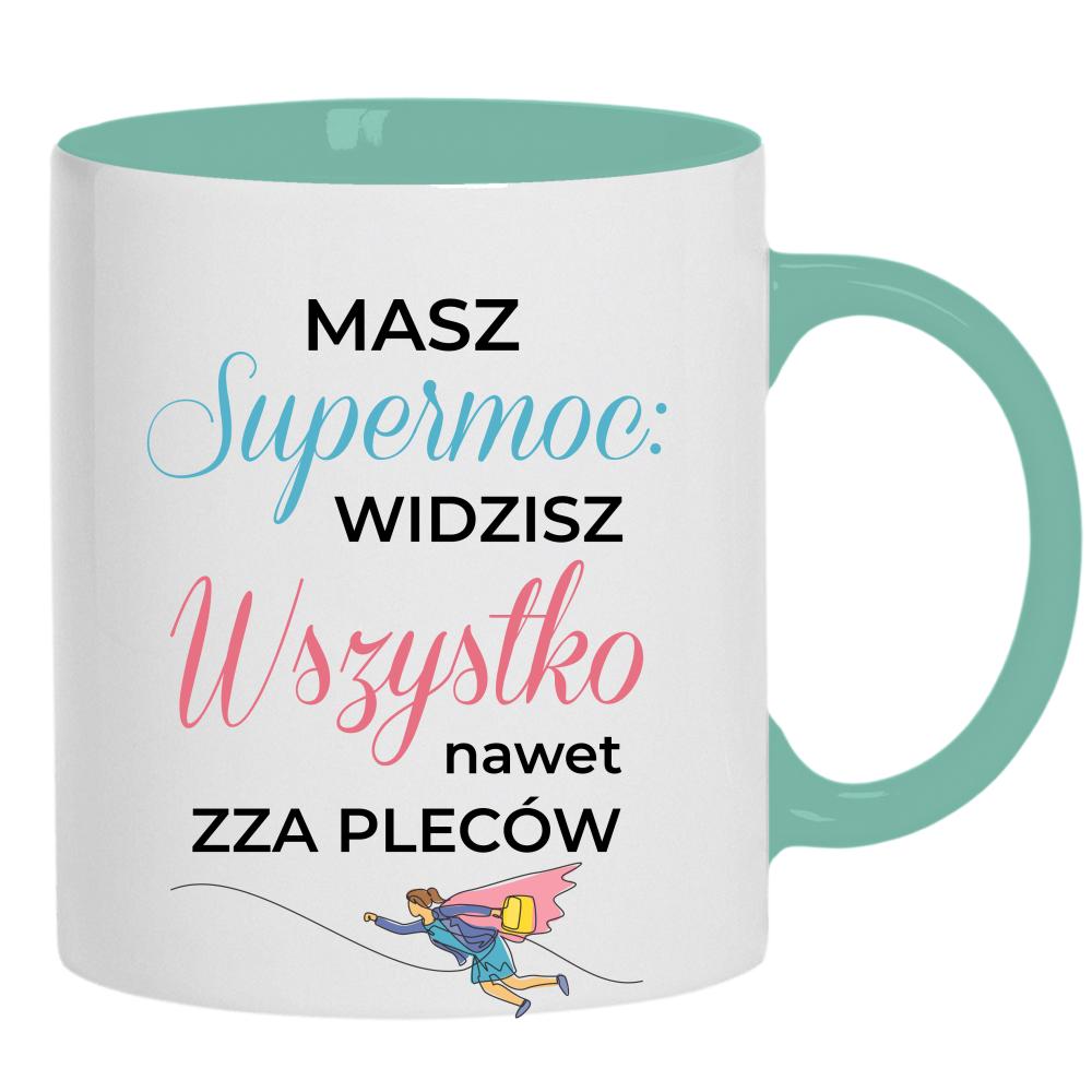 Super Widzisz wszystko nawet zza pleców kubek ucho kolor kolor miętowo zielony