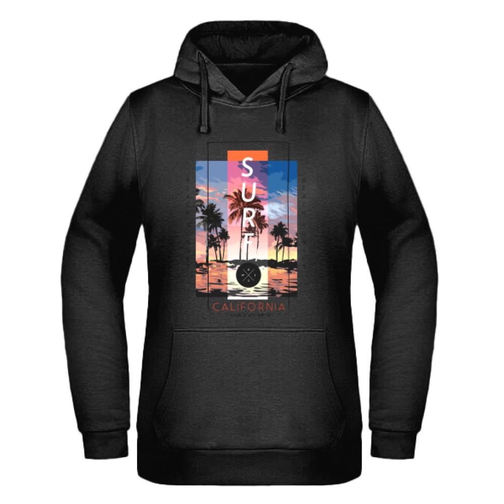 Surf bluza damska z kapturem kolor czarnyy